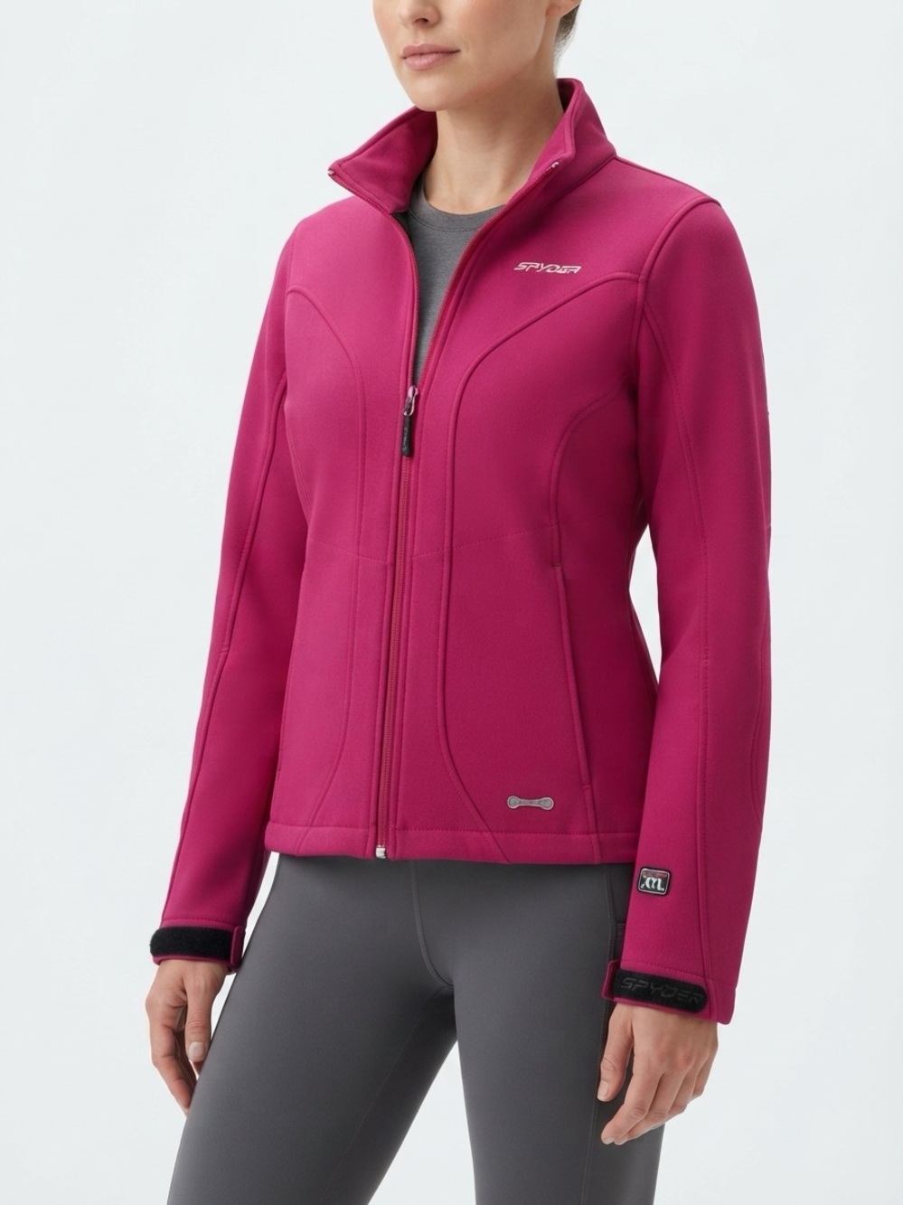 Spyder Full Zip Softshell Jacket XTL Fleece Lined Polyester Pink Small